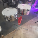 (Pre-Loved) Timbales 13" and 14" with Stand including 7" Cowbell and Timbale Sticks (and holder)