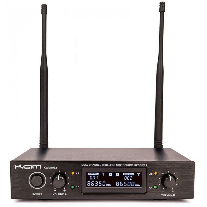 KAM UHF Fixed Twin Channel Wireless Microphone System