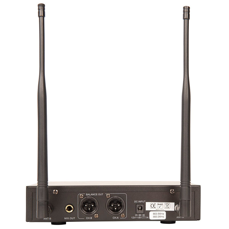 KAM UHF Fixed Twin Channel Wireless Microphone System