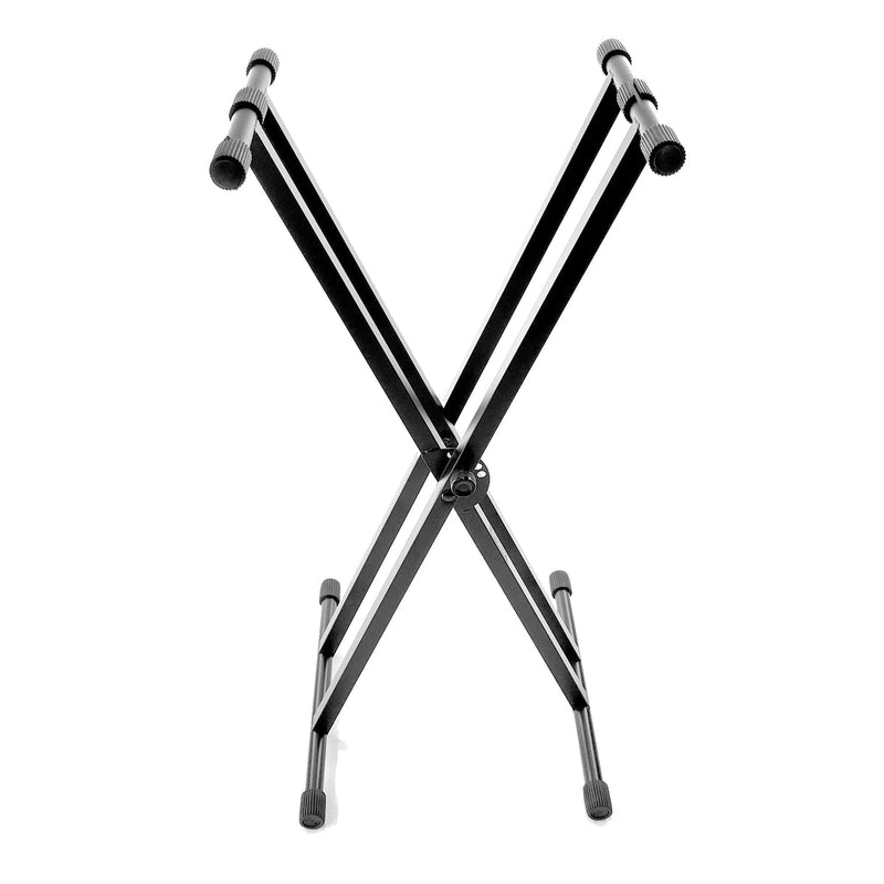 Kinsman KS129 Deluxe Series Double Braced Keyboard Stand- Black