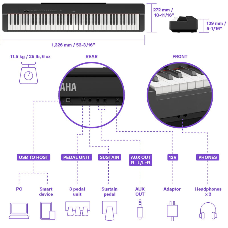 Yamaha P-223 88 Note weighted keys Digital Piano