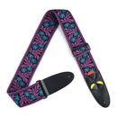 Amumu Guitar Strap - Purple Flower with 3 Pics