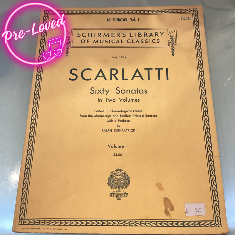 (Pre-Loved) Scarlatti Sixty Sonatas Volume 1 for Piano (Schirmer's Library of Musical Classic Edition)