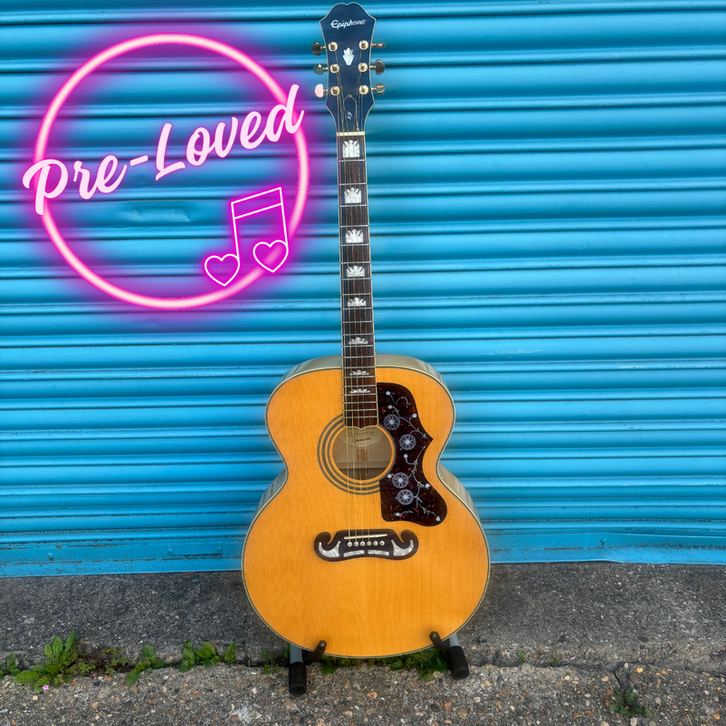 Pre-Loved Epiphone EJ-200 Natural Acoustic Guitar Inc Hardcase