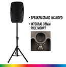 KAM 12" Active Speaker with Speaker Stand - RZ12A