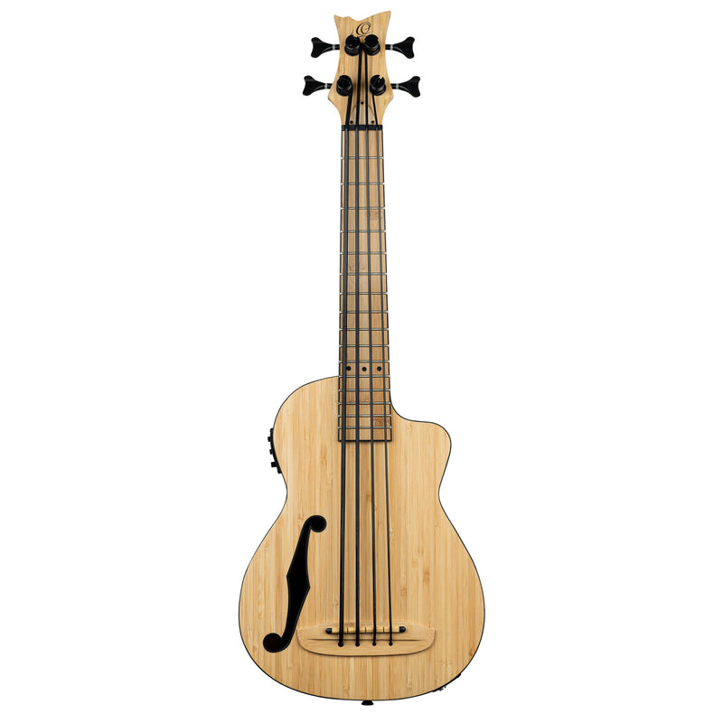 ORTEGA Bamboo Series Short Scale Uke Bass 4 String - Solid Bamboo + Bag