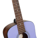 Cort Standard AD Mini Travel Acoustic Guitar in Open Pore Lavender with Gig Bag