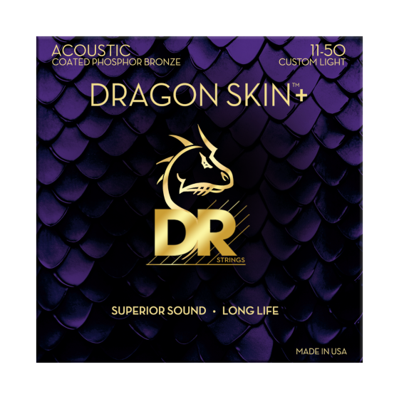 DR Dragon Skin+ Coated Phosphor Bronze Acoustic String Set