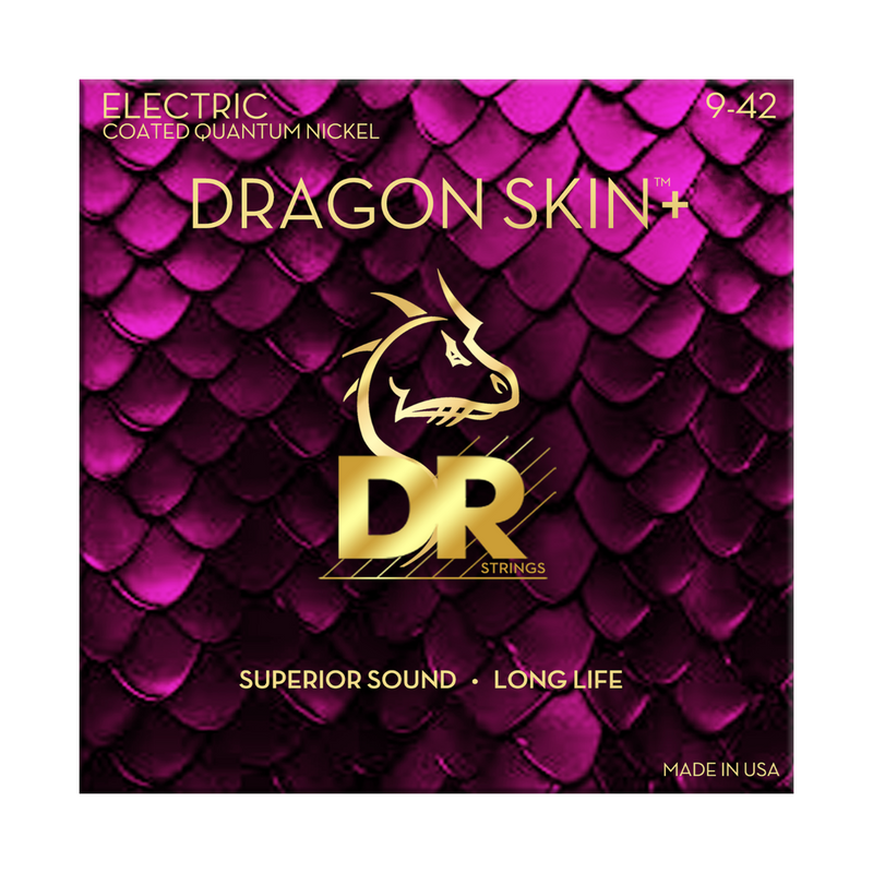 DR Strings Dragon Skin+ Quantum Nickel Electric Guitar Light Gauge 9-42 Set