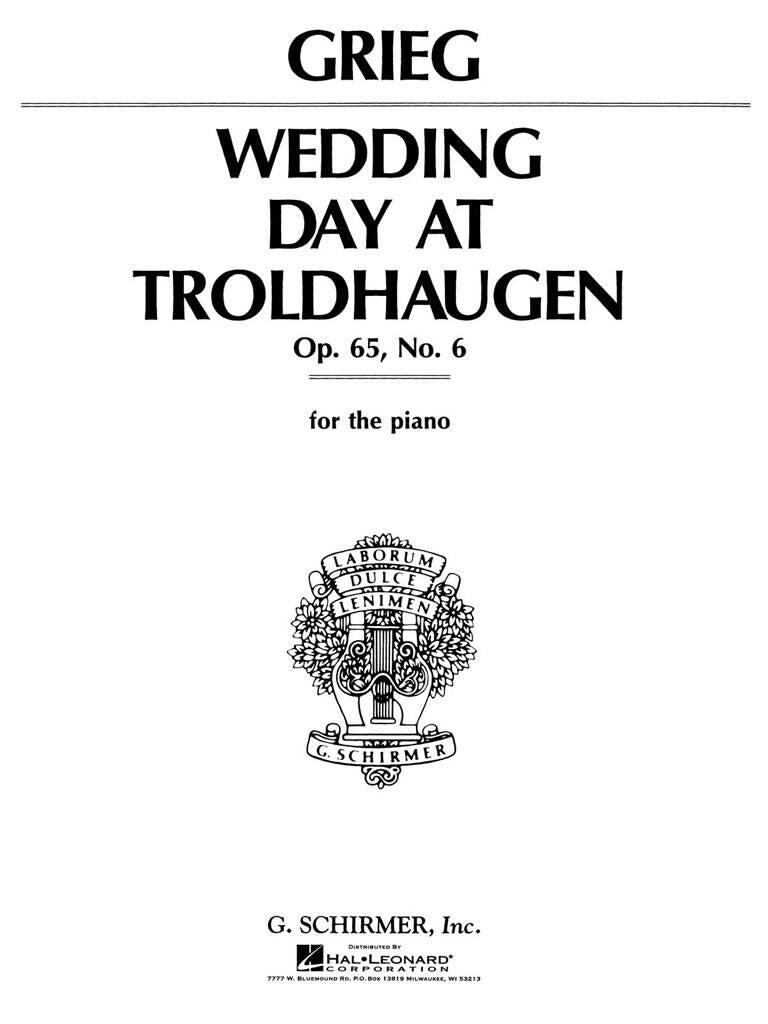 Grieg - Wedding Day at Troldhaugen Op.65, No. 6 For Piano