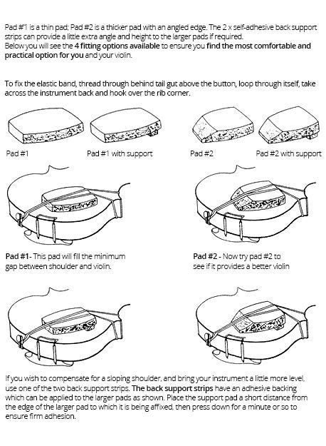 Huber Violin Shoulder Pad Set - 1/8 to Full Size Violin and Viola