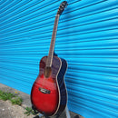 James Neligan Bes-A Solid Top Acoustic Guitar - Transparent Red Burst