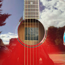 James Neligan Bes-A Solid Top Acoustic Guitar - Transparent Red Burst
