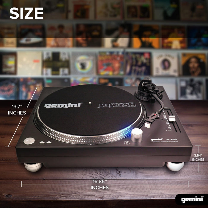 Gemini TT-1200 Professional Belt Drive Turntable with USB