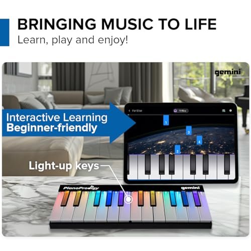 Gemini Sound GPP-101 PianoProdigy 24-Key Smart MIDI Keyboard - Wireless Learning Piano