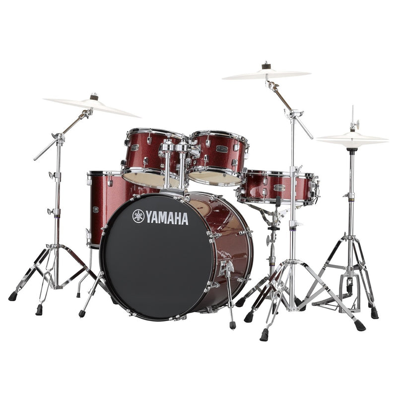 Yamaha Rydeen Burgundy Glitter 20" Shell Pack Hardware and Cymbals