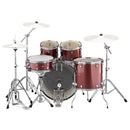 Yamaha Rydeen Burgundy Glitter 20" Shell Pack Hardware and Cymbals