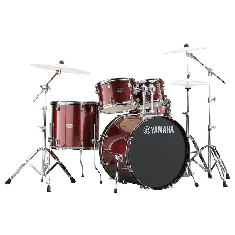 Yamaha Rydeen Burgundy Glitter 20" Shell Pack Hardware and Cymbals