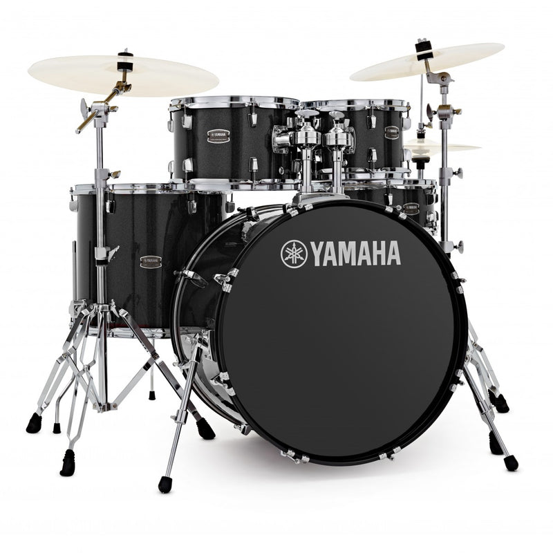 Yamaha Rydeen Black Glitter 20" Shell Pack Hardware and Cymbals