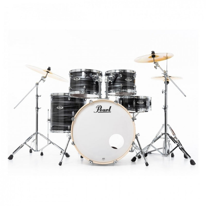 Pearl Export Graphite Silver Twist 5 Piece Drum Kit including Sabian SBR Cymbals (22", 10", 12", 16", 14" snare)