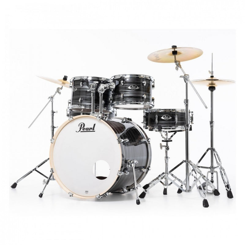 Pearl Export Graphite Silver Twist 5 Piece Drum Kit including Sabian SBR Cymbals (22", 10", 12", 16", 14" snare)