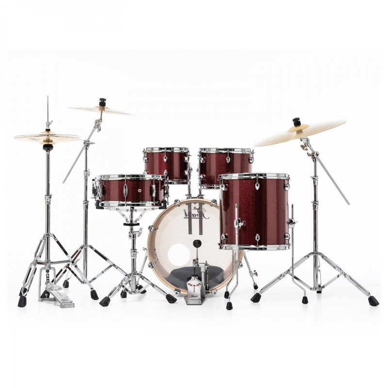 Pearl Export Black Cherry Glitter 5 Piece Drum Kit including Sabian SBR Cymbals (20", 10", 12", 14", 14" snare)