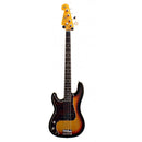 SX P Bass Style Electric Bass in 3 Colour Sunburst Left Handed with Gig Bag