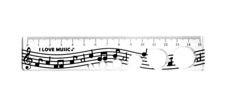 15cm Ruler Music Notes Design