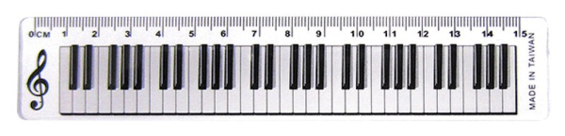 Music Gift 15cm Ruler Piano Keyboard Design