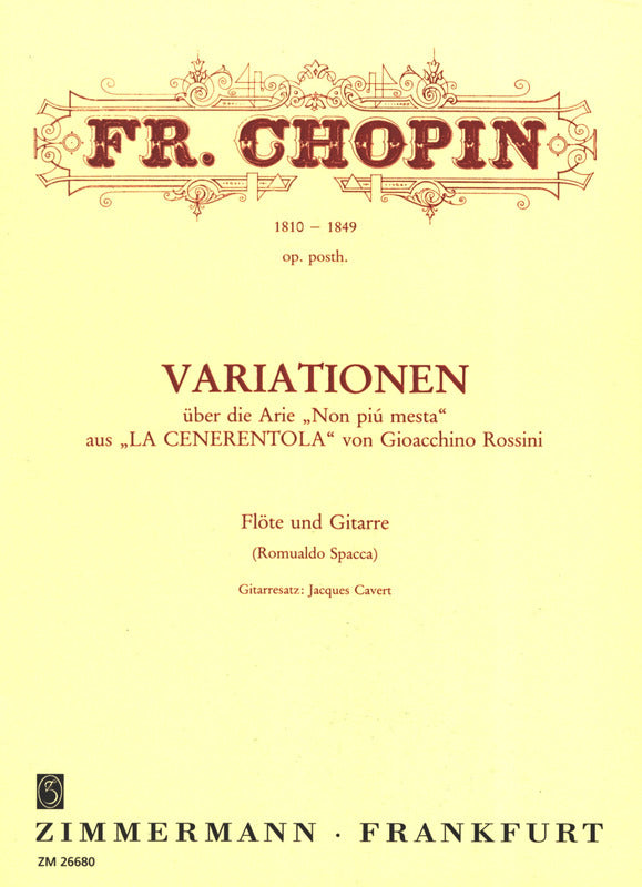 Fr. Chopin Variationen über die Arie "Non più mesta" (for Flute and Guitar)