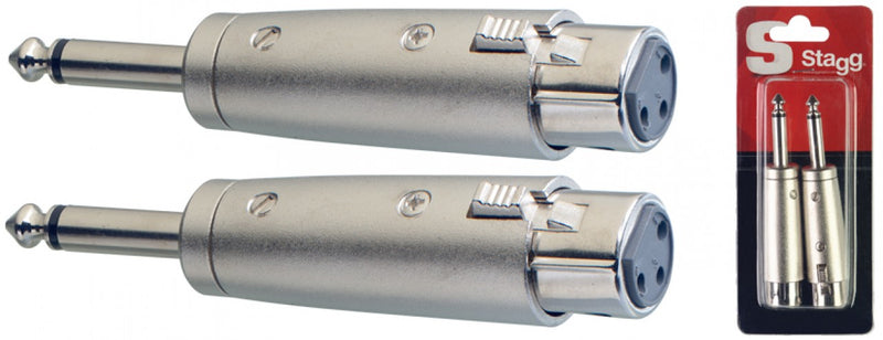 Stagg 2 x Female XLR to Male 6.3mm Jack (Mono)