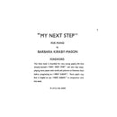 Barbara Kirkby-Mason My Next Step (for Piano)