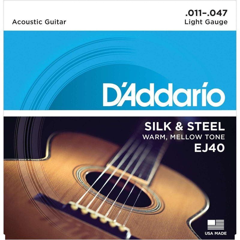 D'Addario Silk & Steel Folk Guitar Strings  EJ40 11-47