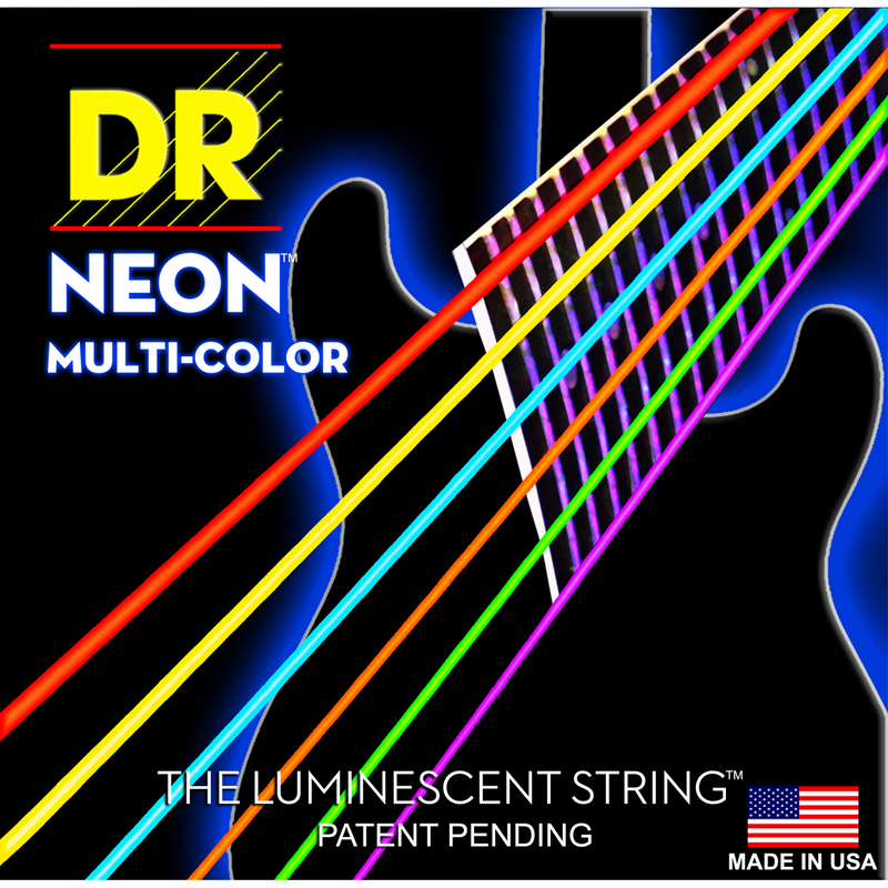 DR Strings Neon Multi-Colour Electric Medium