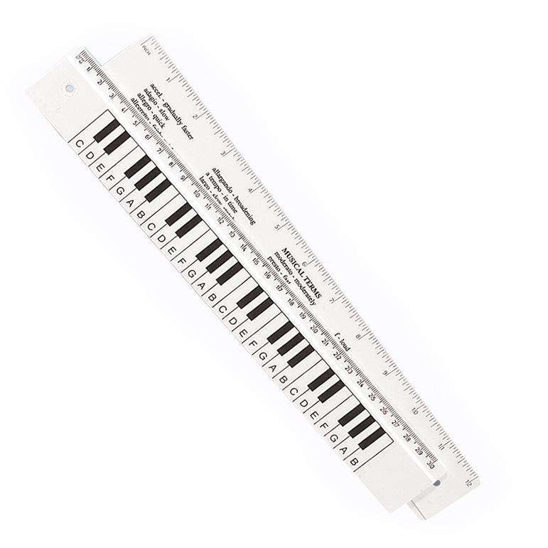 Music Gifts - Piano Key Design Ruler