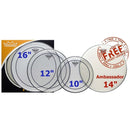 Remo ProPack (10", 12", 16" Pinstripe Clear + FREE Ambassador Coated 14")