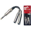 Stagg 1x Male Stereo Phone Plug/2x Female Mono Jack Adaptor Cable