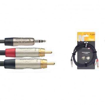 Stagg 1.5m/5ft Stereo Minijack to Twin Male RCA Phono Cable