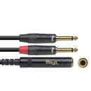 Stagg N Series Y Audio Cable Stereo 1/4" Jack to 2  mono 1/4" plugs 10CM