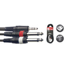 Stagg S Series Y Cable (6.3mm Mono Jacks to Stereo Mini Jack)