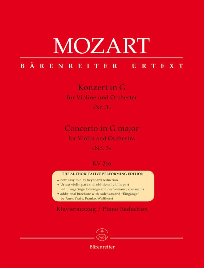 Mozart - Concerto in G Major No. 3 (Violin) KV 216