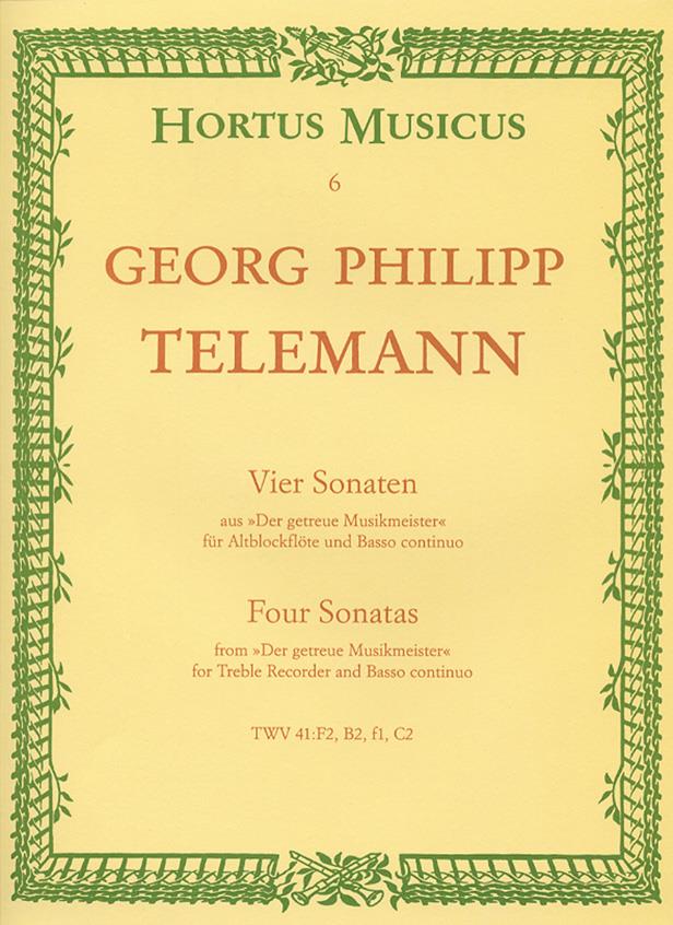 Georg Philipp Telemann Four Sonatas (for Treble Recorder and basso Continuo)