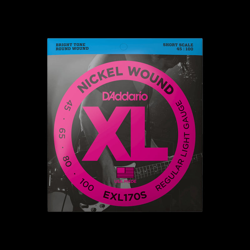 D’Addario Nickel Wound 45-100 Bass strings EXL165 Short Scale