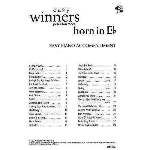 Easy Winners Well Know Tunes - Peter Lawrence (Piano Accompaniments)