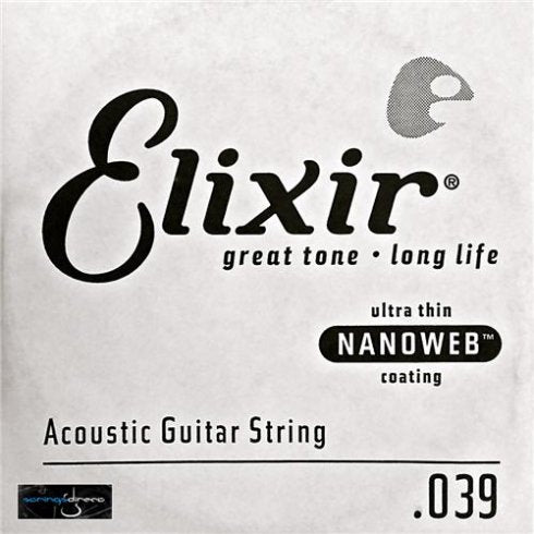 Elixir Acoustic 80/20 Bronze Guitar Strings - Nanoweb (Single String)