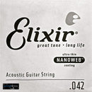 Elixir Acoustic 80/20 Bronze Guitar Strings - Nanoweb (Single String)