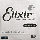 Elixir Acoustic 80/20 Bronze Guitar Strings - Nanoweb (Single String)