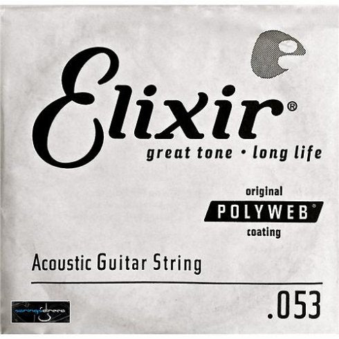 Elixir Acoustic 80 20 Bronze Guitar Strings Polyweb Single