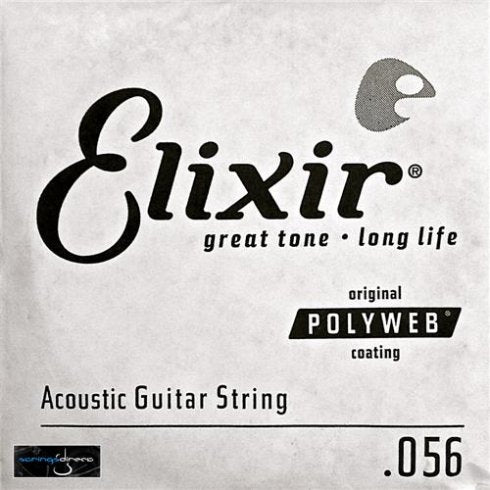 Elixir Acoustic 80 20 Bronze Guitar Strings Polyweb Single