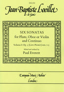 Jean Baptiste Loeillet - 6 Sonatas Volume 1.Op 5 No 1-3 (Flute, Oboe or Violin)